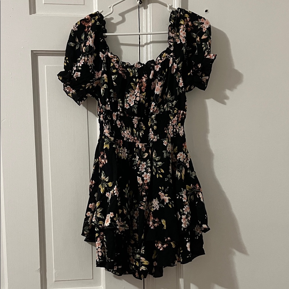 Arden B Black Floral Dress